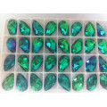 Emerald Flat Back Glass Beads Buttons